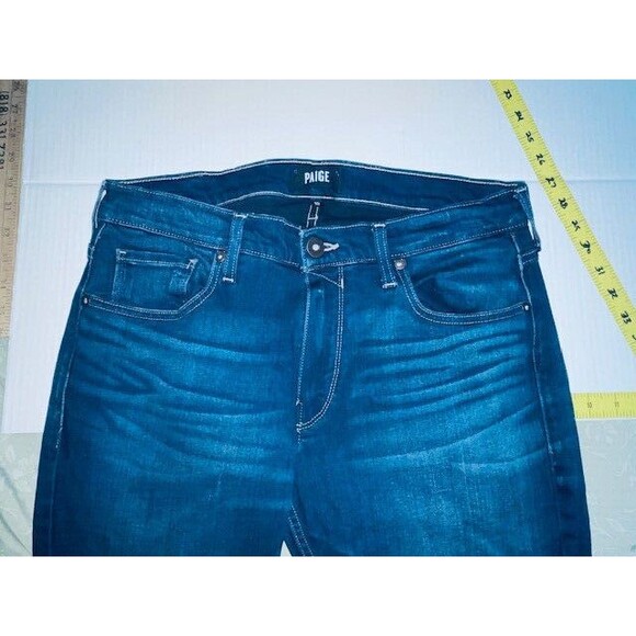 Men's PAIGE Federal Denim Jeans Blue Straight Leg Stretch Size 32 Fits 33x31 - Picture 11 of 16